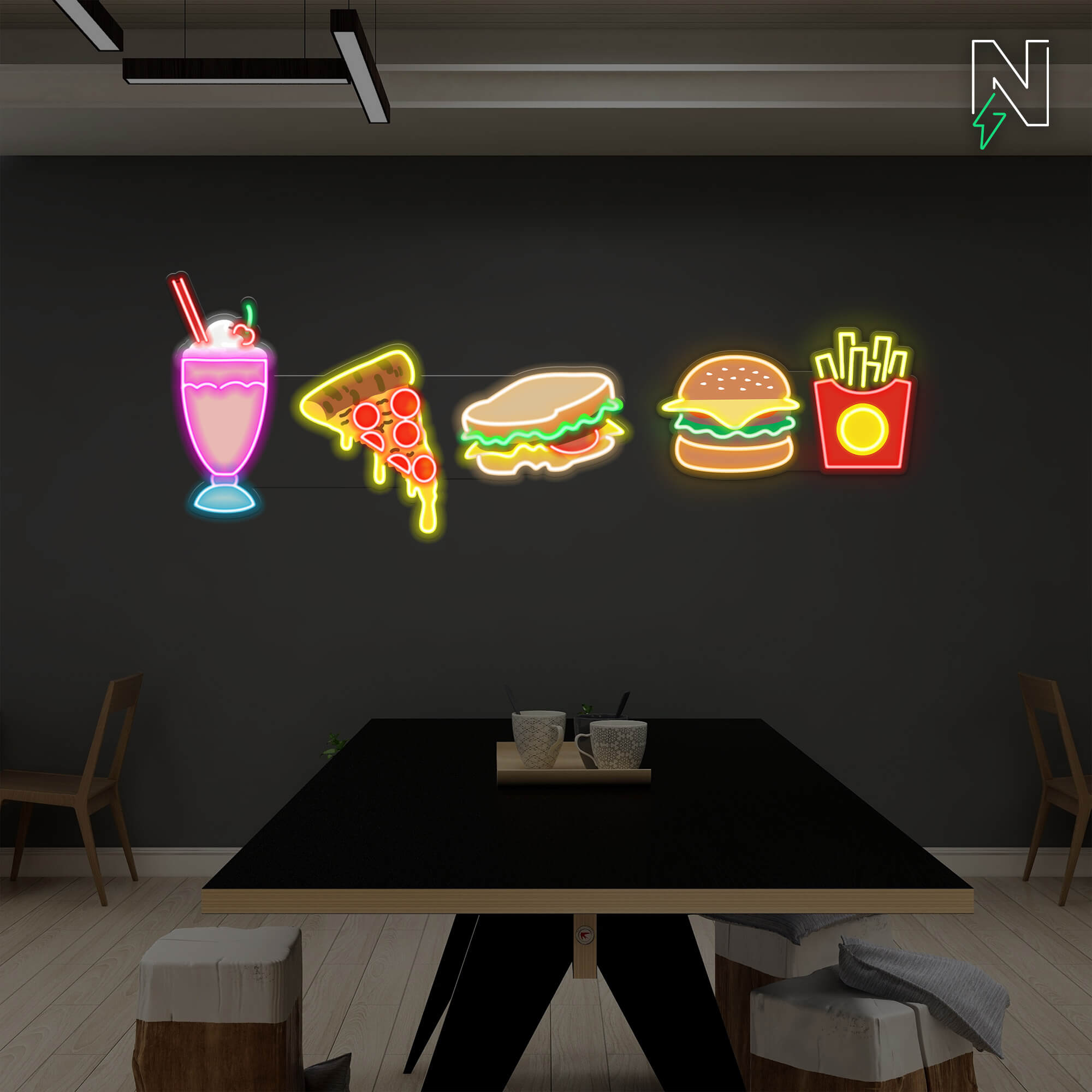 Pizza Sandwich Neon Sign