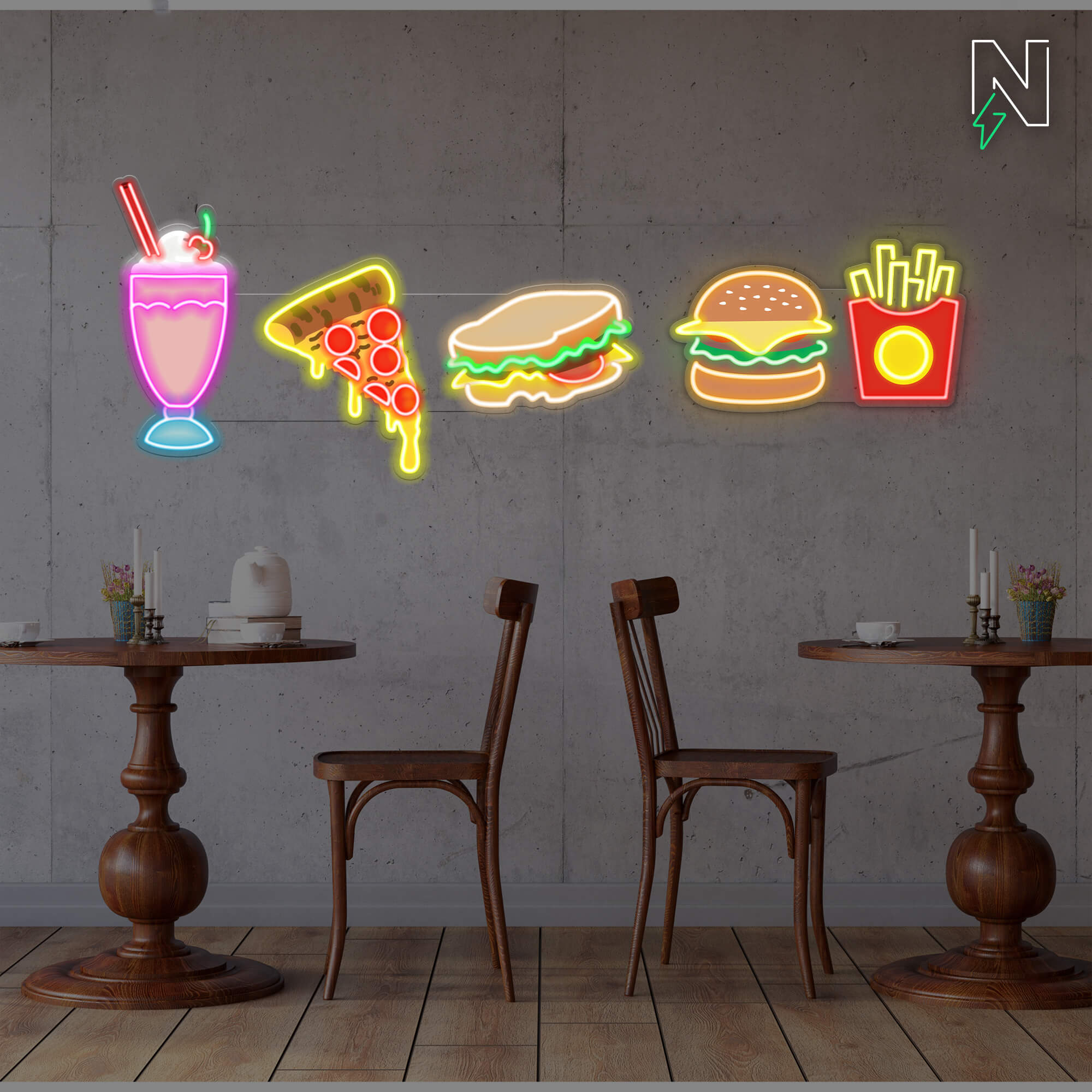 Pizza Sandwich Neon Sign