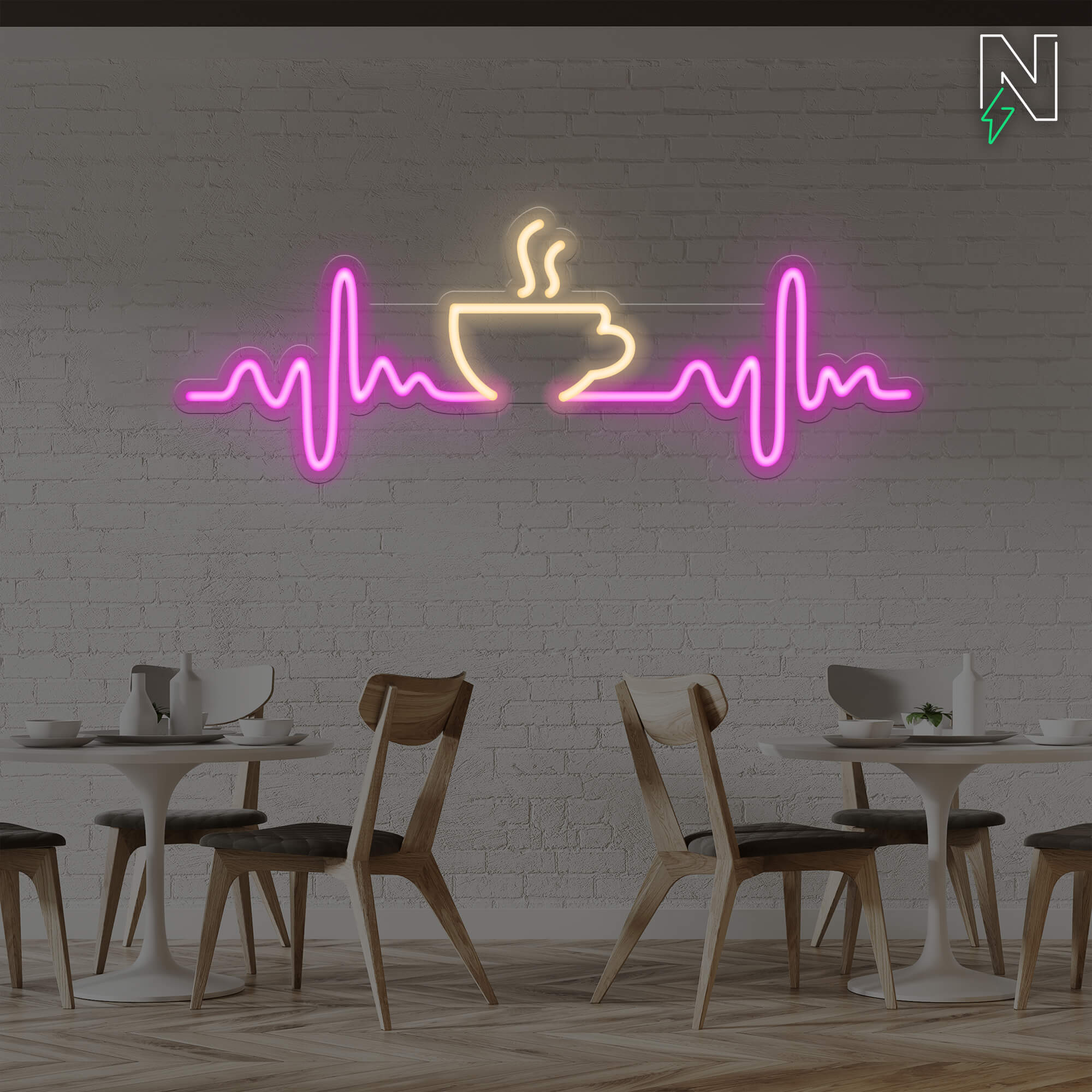 Heartbeat Coffee Neon Sign