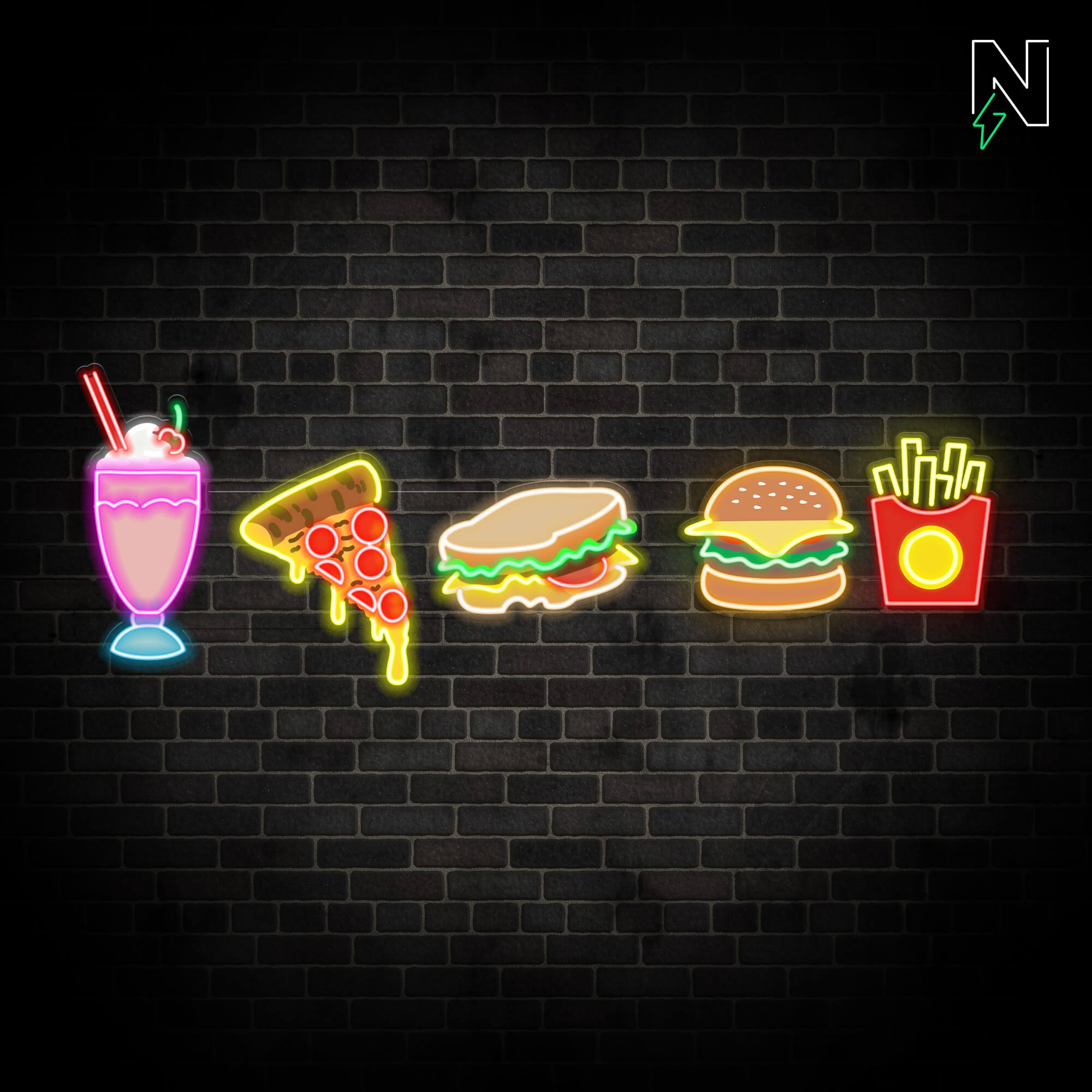 Pizza Sandwich Neon Sign