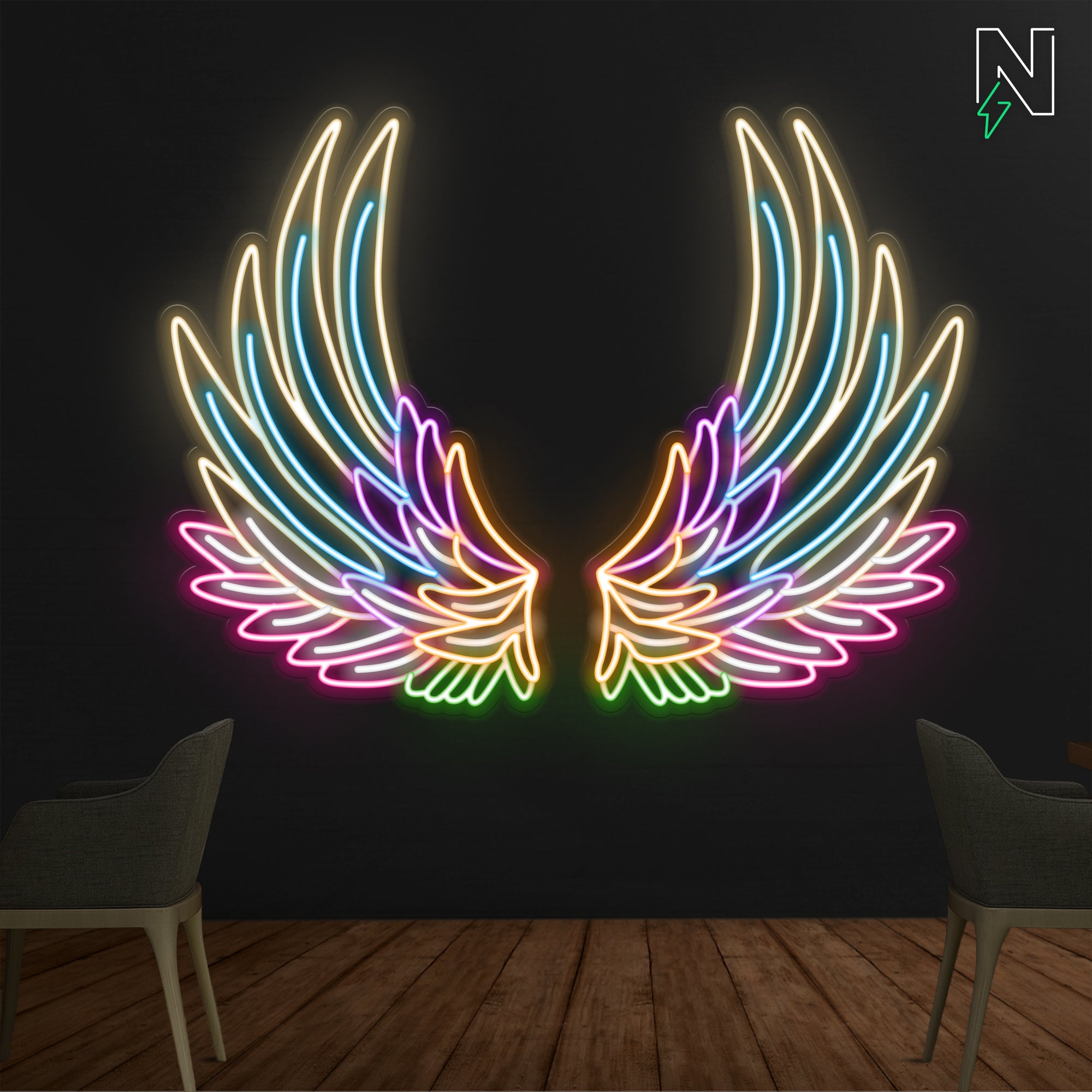 Galaxy Wings Neon Sign