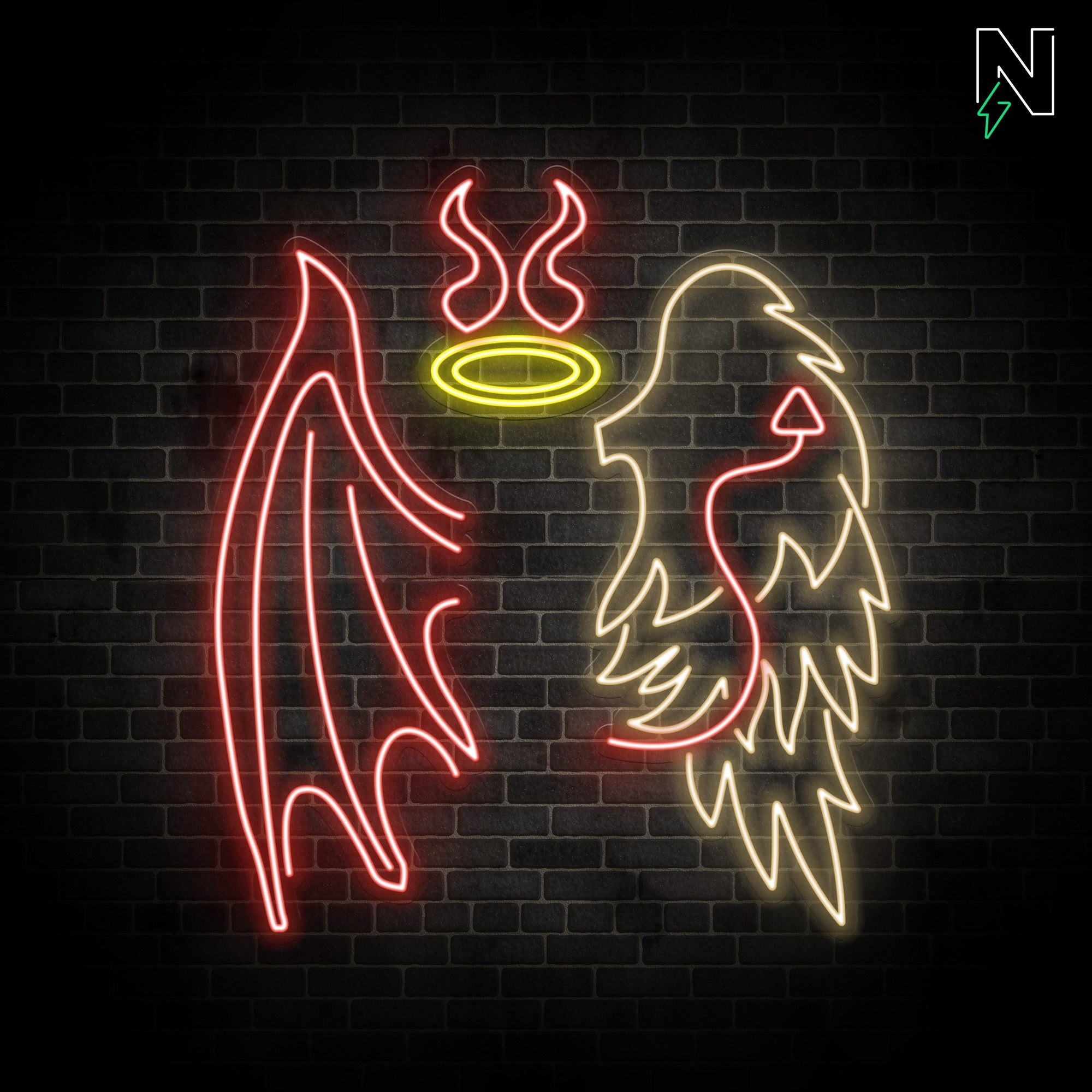 Angel & Devil Wings Neon Sign