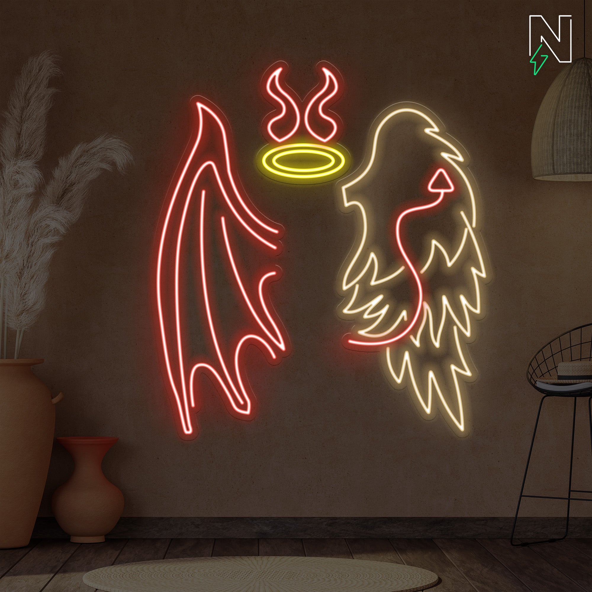 Angel & Devil Wings Neon Sign