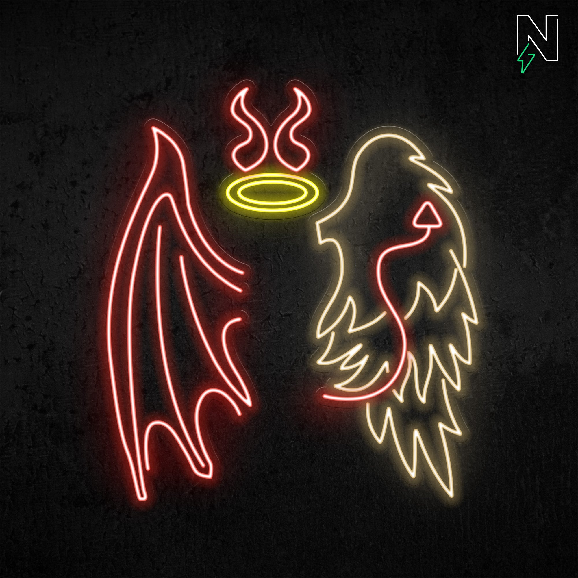 Angel & Devil Wings Neon Sign
