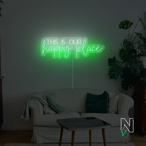 Sample This Is Our Happy Place Neon Sign