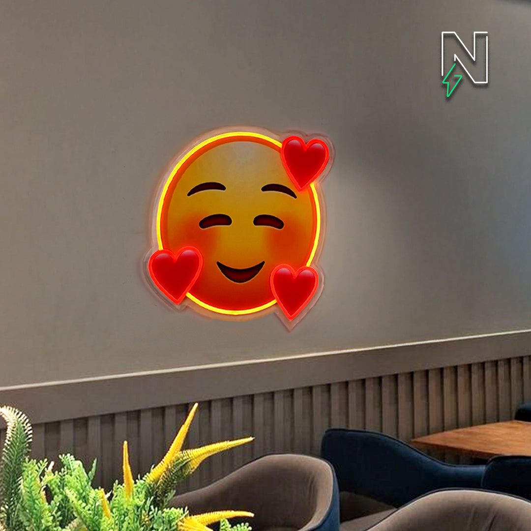 Feeling Love Emoji Neon Sign