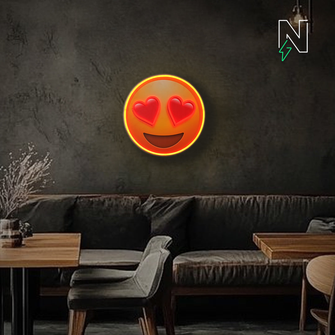 Heart Eyes Emoji Neon Sign