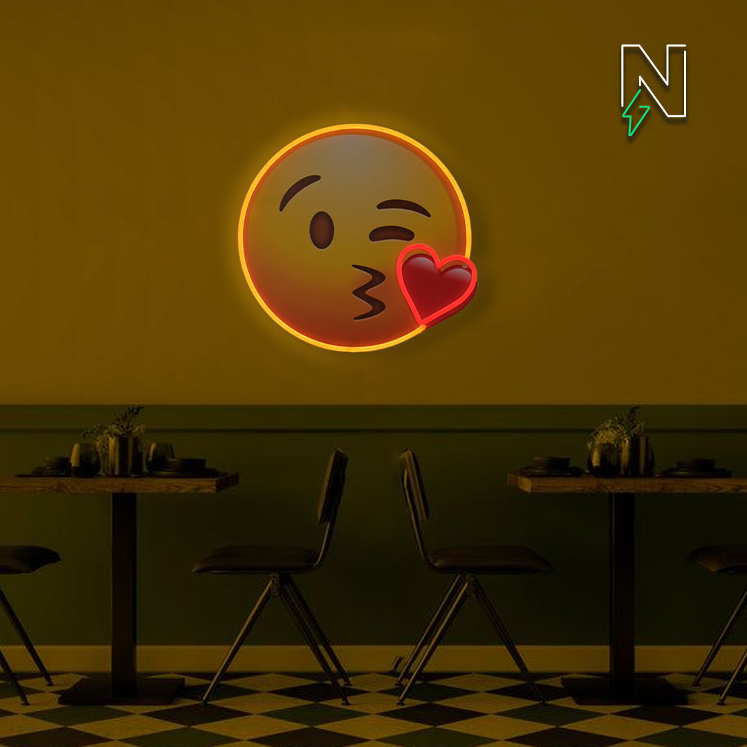 Kiss Emoji Neon Sign