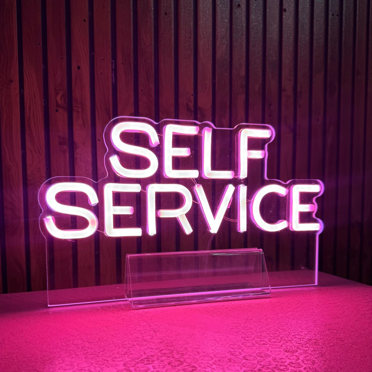 Self Service Table Top Neon Sign