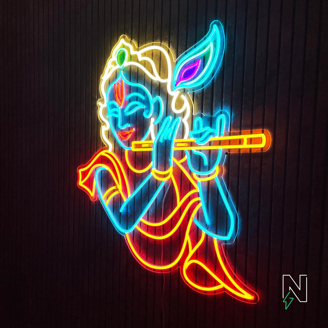 Krishna With Flute Neon Sign