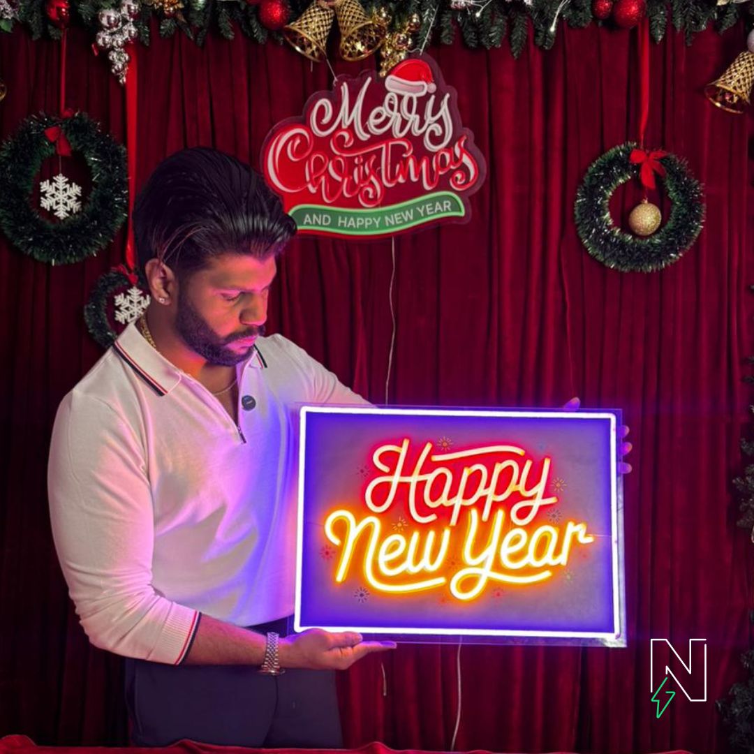 Happy New Year UV+Neon Sign