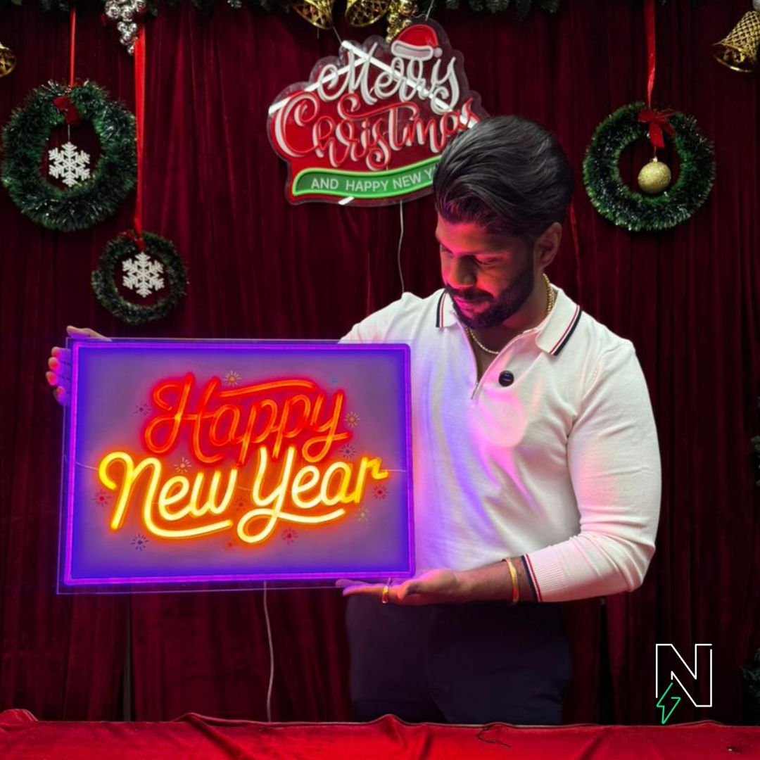 Happy New Year UV+Neon Sign