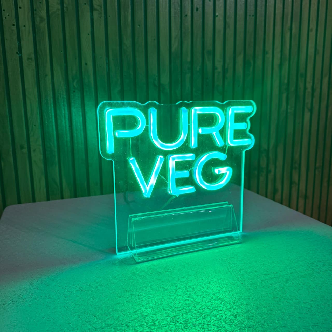 Pure Veg Table Top Neon Sign