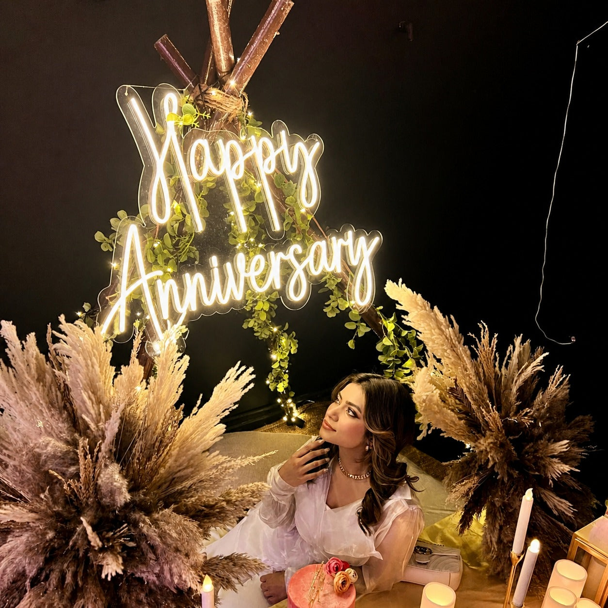 Happy Anniversary Neon Sign