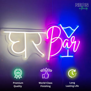 Ghar Bar Neon Light Sign