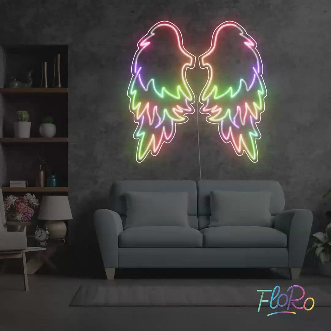 Angel Wings FloRo Sign