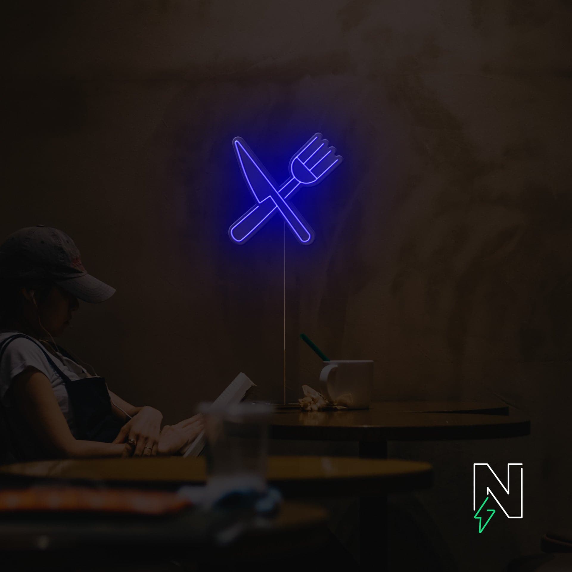Cutlery Neon Sign