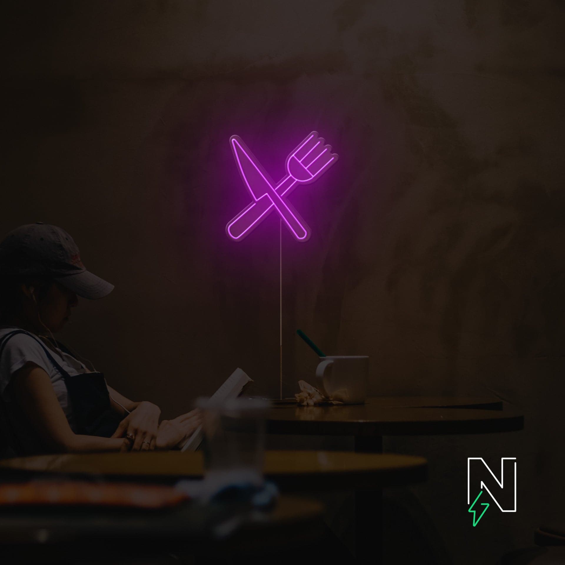 Cutlery Neon Sign