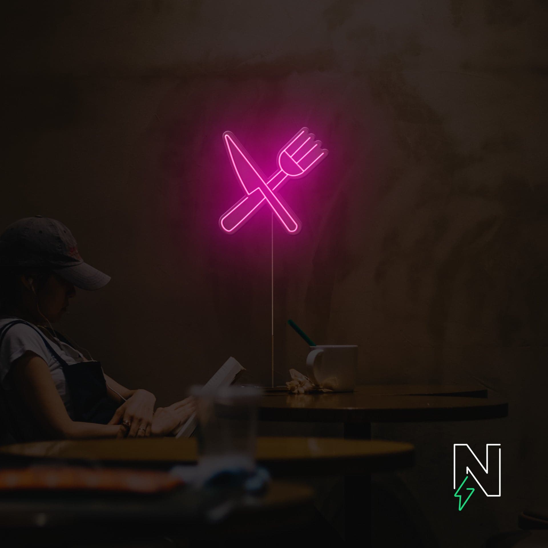 Cutlery Neon Sign