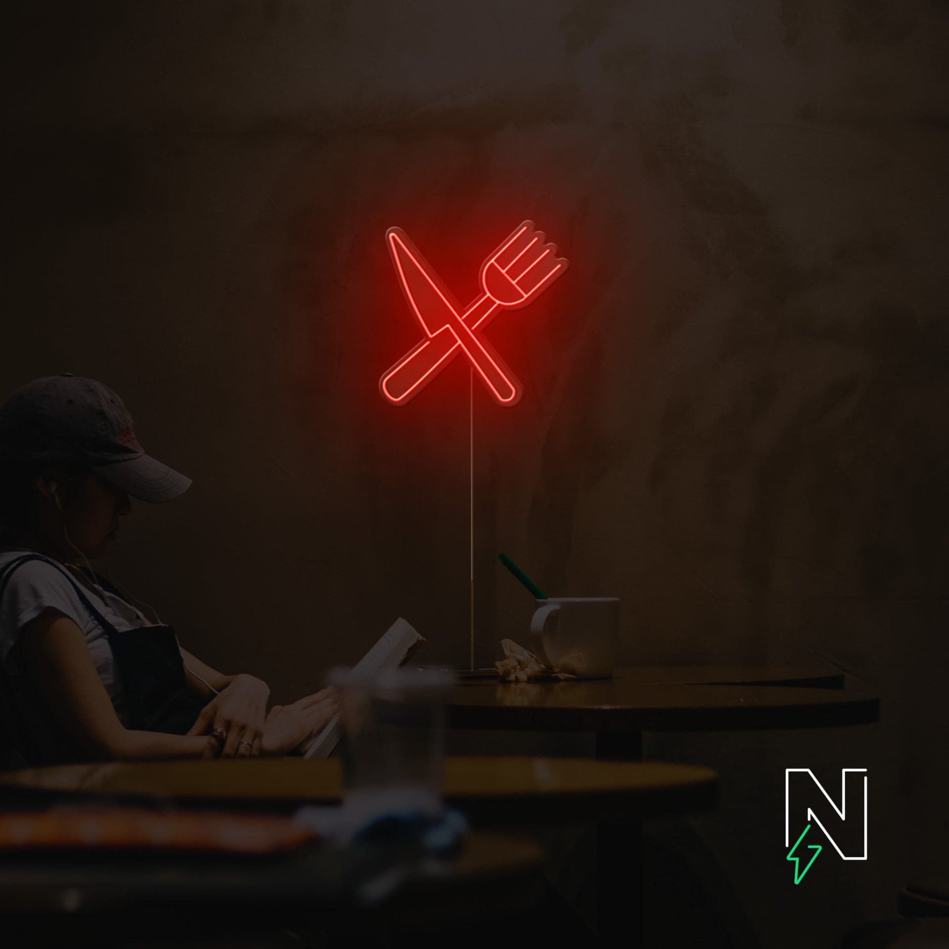 Cutlery Neon Sign