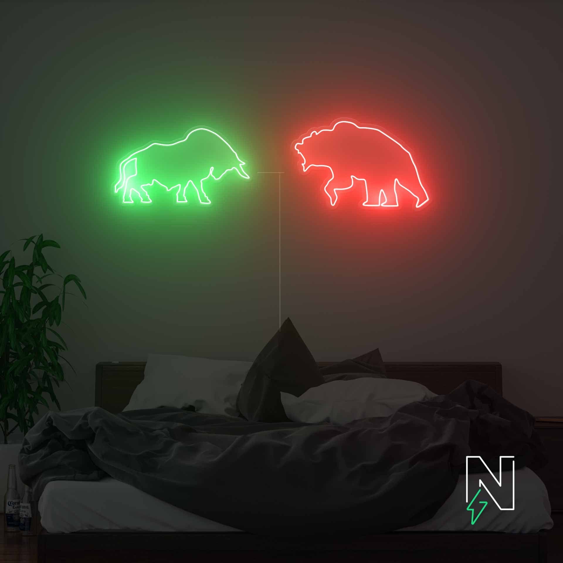 Bear Bull Neon Sign