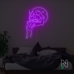 Smoking Skull Neon Sign
