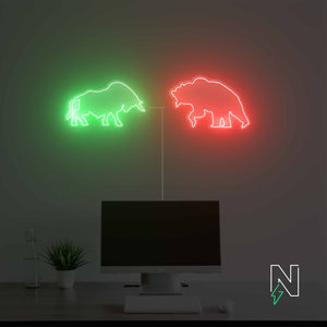 Bear Bull Neon Sign