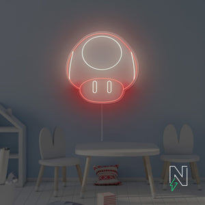 Mario Mushroom Neon Sign