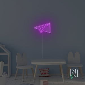 Paper Rocket Neon Sign