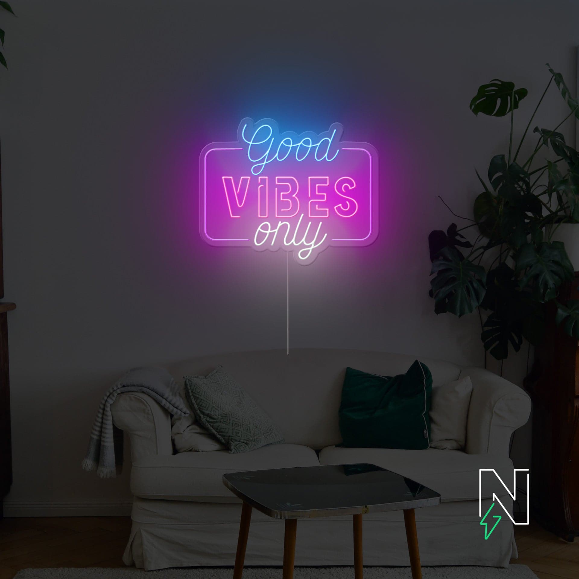 Good Vibes LED Neon Light Wall Art Aesthetics Hanging Neon Sign