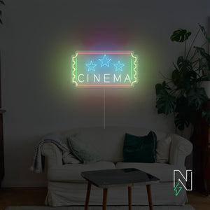 Cinema Ticket Neon Sign