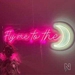 Fly Me To The Moon Neon Sign