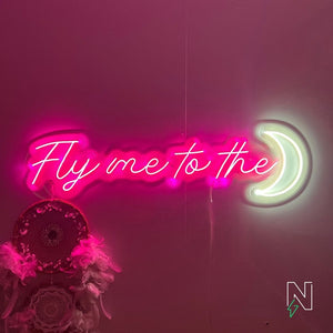 Fly Me To The Moon Neon Sign